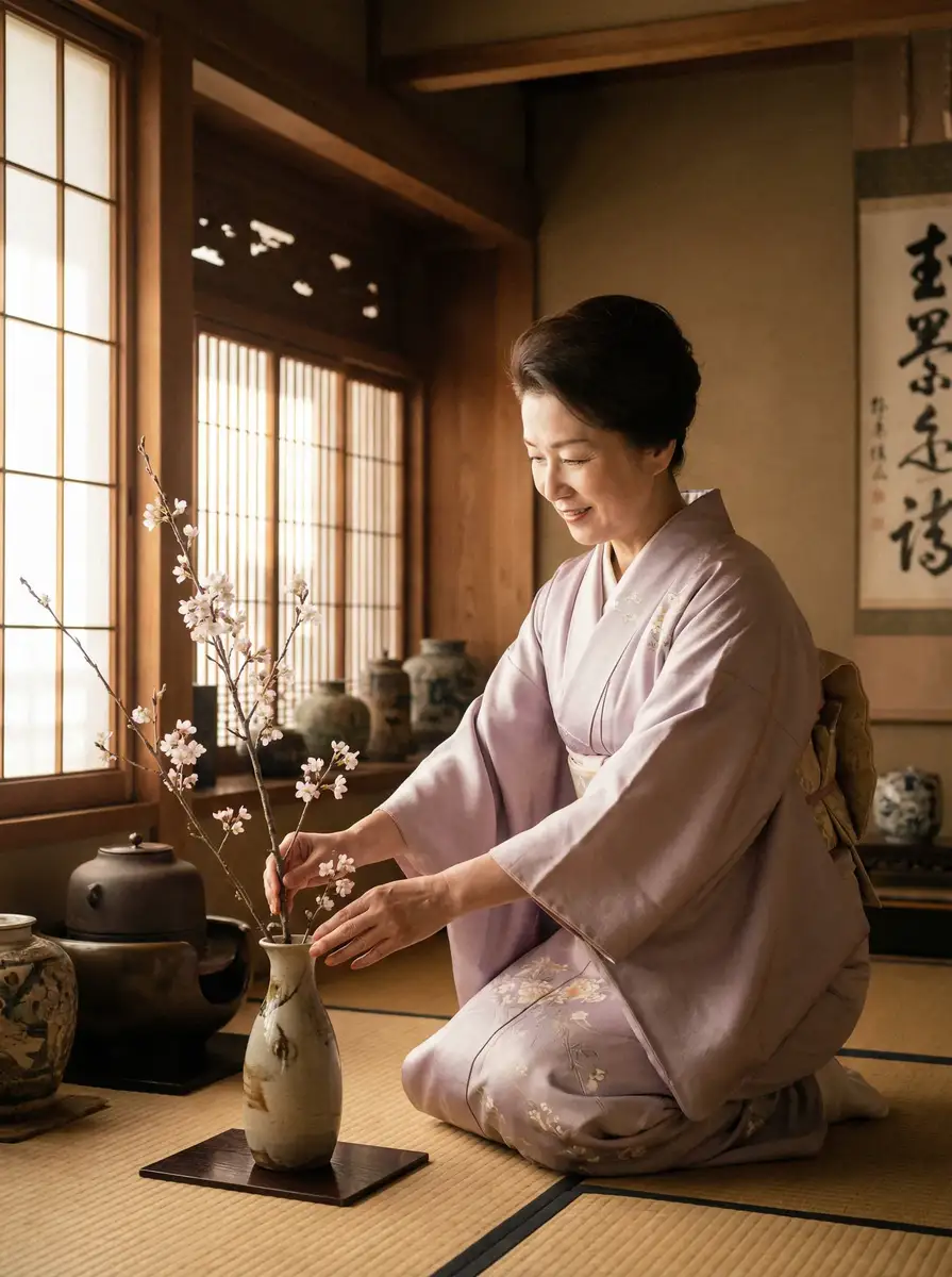 一位优雅的 四虎视频 - 四虎视频首页 | 高清视频在线观看平台 | 影视大片每日更新 在和室中插花